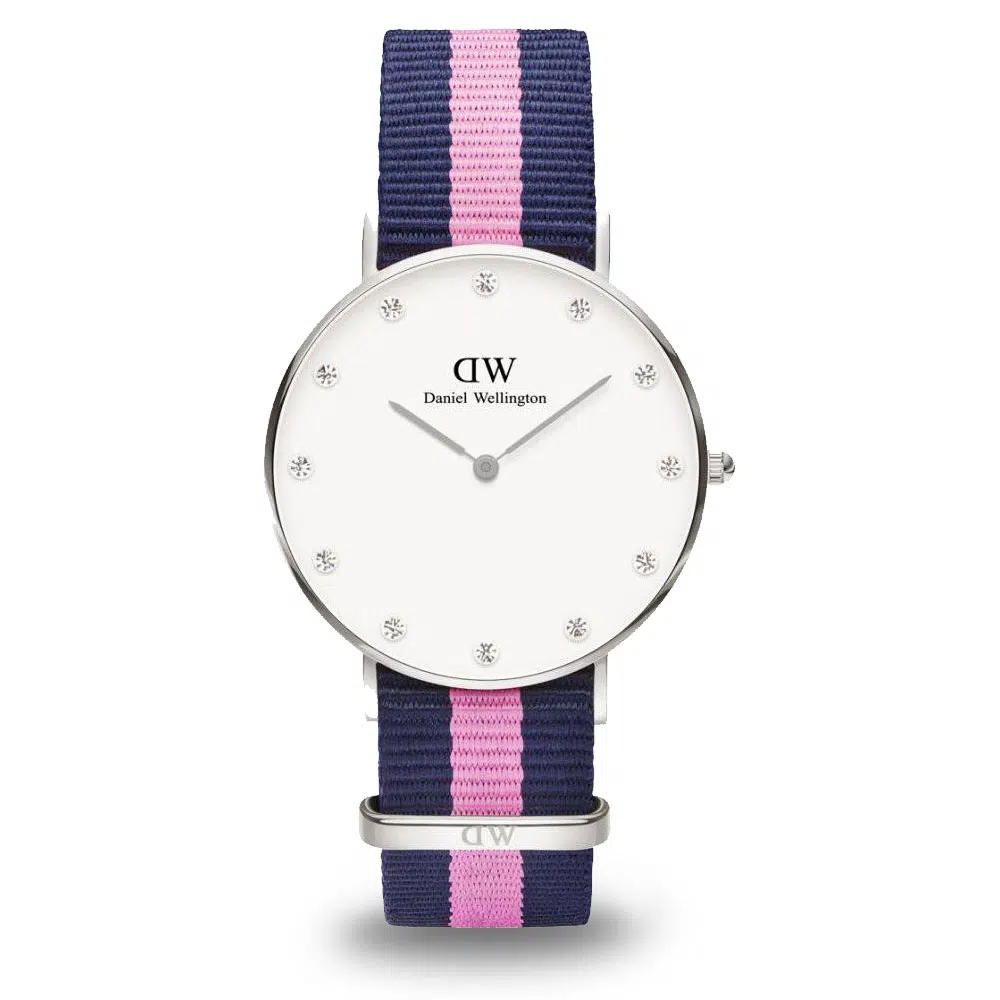 Daniel Wellington Winchester s farebným remienkom a bielym ciferníkom