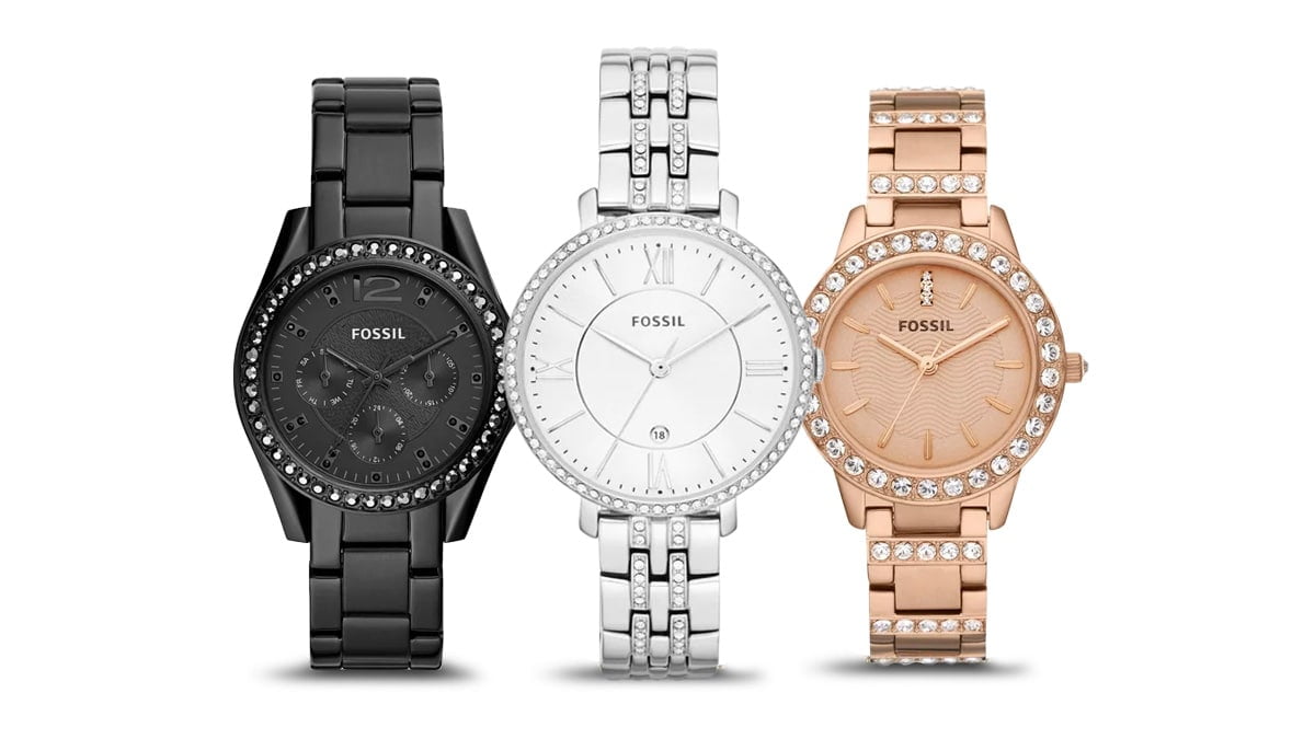 Ceasuri damă Fossil decorate cu pietricele